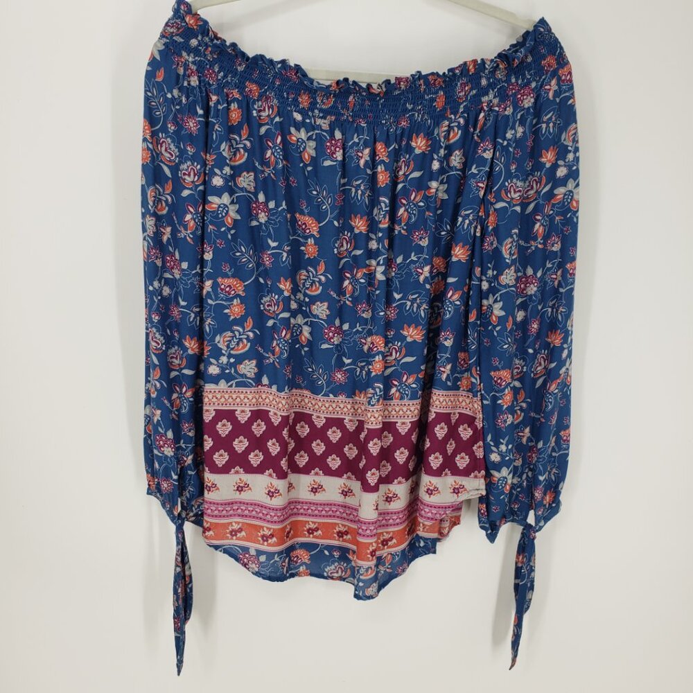 Beachlunchlounge Boho Floral Off the‎ Shoulder Blouse Top - Picture 7 of 8